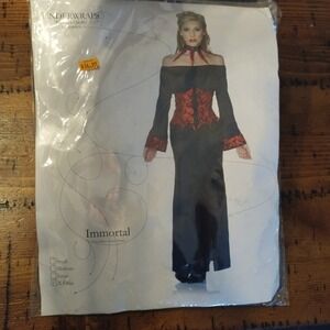 Underwraps Immortal Gothic Vampire Costume Dress XL 29469 Black Red New